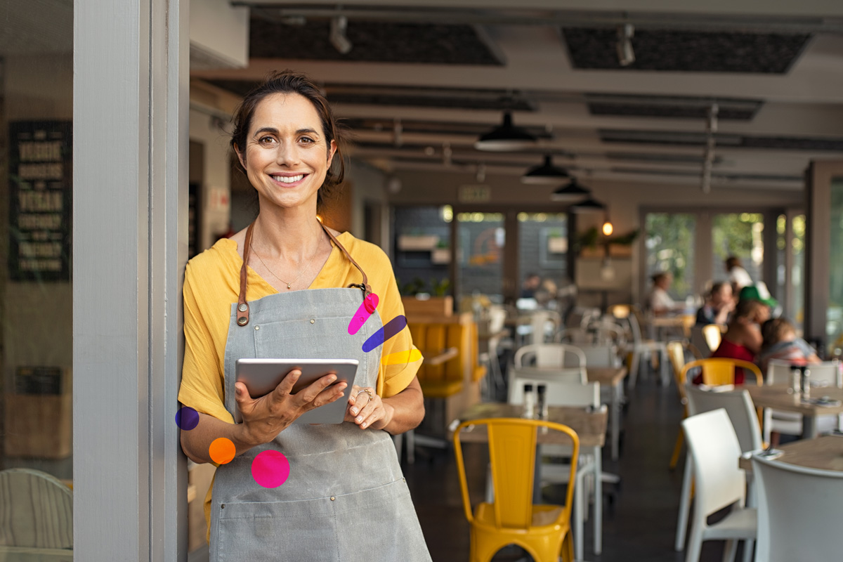 fotografía de una dependienta